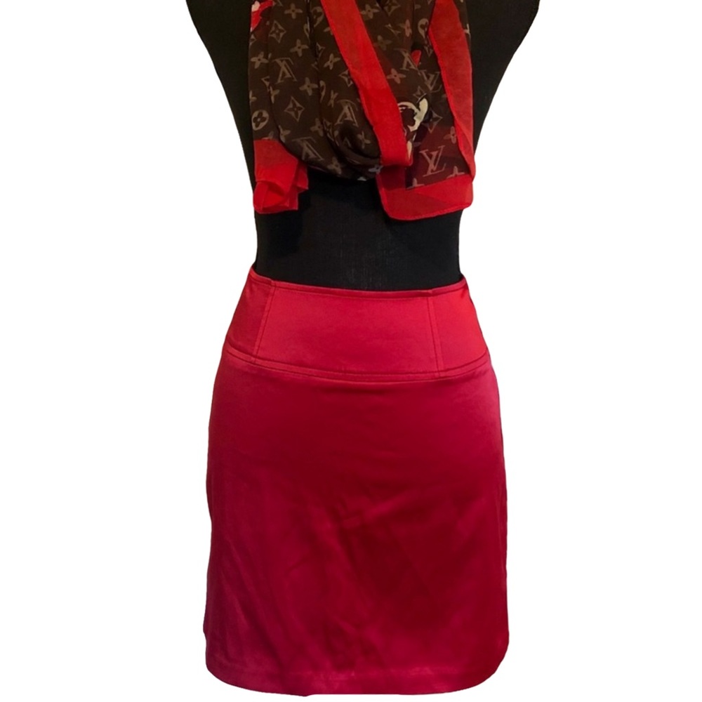 red mini skirt